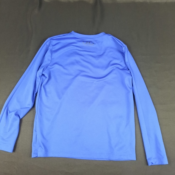 Size M Medium Kids Under Armour Long Sleeve Shirt Blue Gray Black Design Logo - Picture 4 of 5
